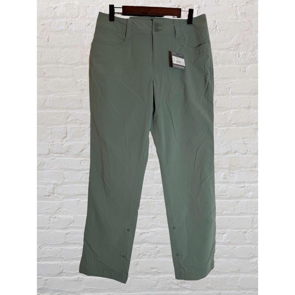 New Eddie Bauer Womens Sz 4P Green Sightscape Horizon Convertible Roll Up Pant
